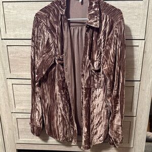 Maurices Metallic Brown Velvet Blazer